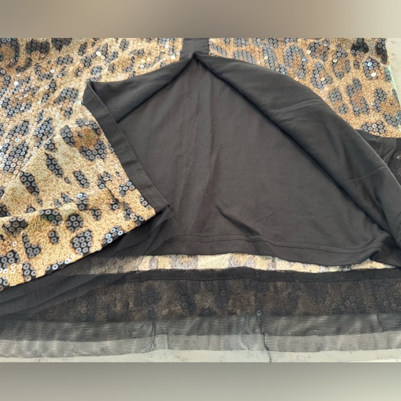 Grey Lab Skirt Brown Black cheetah print sequins Women’s Size M NWT - Picture 8 of 11